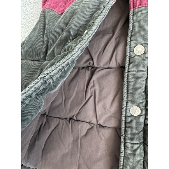 True Religion Mens M Corduroy Puffy Vest W/ Burgundy Yoke NWT Cowboy - Picture 12 of 15